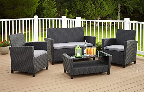 Cosco Outdoor Living 88529BGYE Malmo Patio Set, Black