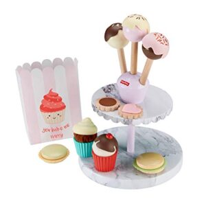 Fisher-Price Cake Pop Shop - 24-Piece Pretend Dessert Bakery Play Set with Real Wood for Preschoolers 3 Years & Up