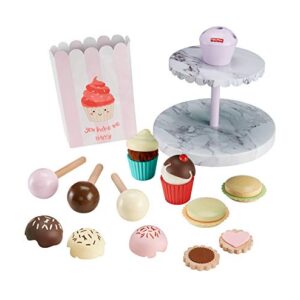 Fisher-Price Cake Pop Shop - 24-Piece Pretend Dessert Bakery Play Set with Real Wood for Preschoolers 3 Years & Up