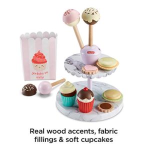 Fisher-Price Cake Pop Shop - 24-Piece Pretend Dessert Bakery Play Set with Real Wood for Preschoolers 3 Years & Up