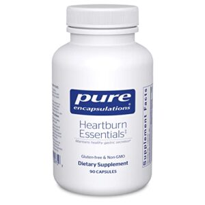 pure encapsulations heartburn essentials | dietary supplement helps decrease occurrences of occasional heartburn and indigestion | 90 capsules