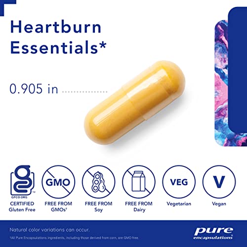 Pure Encapsulations Heartburn Essentials | Dietary Supplement Helps Decrease Occurrences of Occasional Heartburn and Indigestion | 90 Capsules