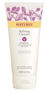 face cleanser, burt’s bees retinol alternative, refining facial wash, all natural, anti-aging skin care, 6 ounce (packaging may vary)