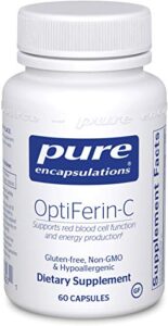 pure encapsulations optiferin-c | iron supplement to support healthy skin, iron absorption, and overall immune system health* | 60 capsules