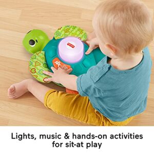 Fisher-Price Linkimals Sit-to-Crawl Sea Turtle - UK English Edition, Light-up Musical Crawling Toy for Baby