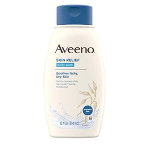 aveeno active naturals skin relief body wash, fragrance free, 12 fl oz (pack of 1)