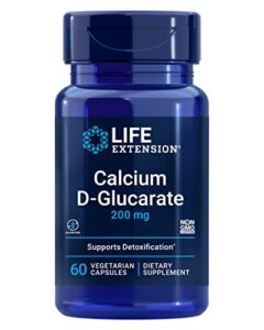 life extension calcium d-glucarate 200mg – detox, liver health supplement – supports healthy inflammatory response – once daily, gluten-free, non-gmo, 60 vegetable capsules