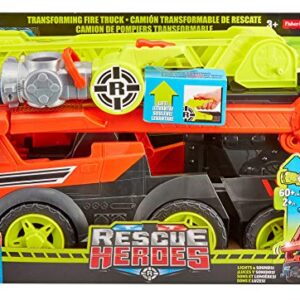 Fisher-Price Rescue Heroes Transforming Fire Truck with Lights & Sounds, Multicolor, Model:GFW30