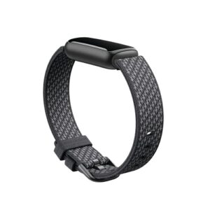 fitbit luxe woven accessory band in slate, official product, large