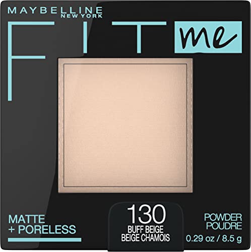 Maybelline Fit Me Matte + Poreless Pressed Face Powder Makeup, Buff Beige, 1 Count