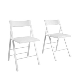 coscoproducts cosco modern slim line vinyl padded folding chair, white
