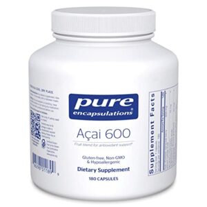 pure encapsulations acai 600 | berry supplement for fiber, immune support, antioxidants, and flavonoids* | 180 capsules