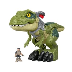 fisher-price imaginext jurassic world mega mouth t.rrex, chomping toy dinosaur for preschool kids ages 3-8 years