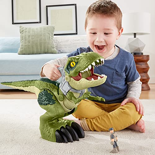 Fisher-Price Imaginext Jurassic World Mega Mouth T.Rrex, chomping toy dinosaur for preschool kids ages 3-8 years