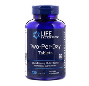 life extension two-per-day tablets super-potent multivitamin & mineral supplement 120 tablets