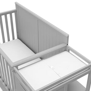 Graco Hadley 5-in-1 Convertible Crib and Changer with Drawer (Pebble Gray) – Crib and Changing Table Combo with Drawer, Includes Changing Pad, Converts to Toddler Bed, Daybed and Full-Size Bed