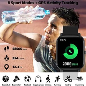 Smart Watch for Android Phones with Call Receive/Dial, 1.7“ IP68 Waterproof Fitness Tracker with Heart Rate SpO2, Sleep Tracker Voice Control Sport Activity Trackers Smartwatch for Women Men