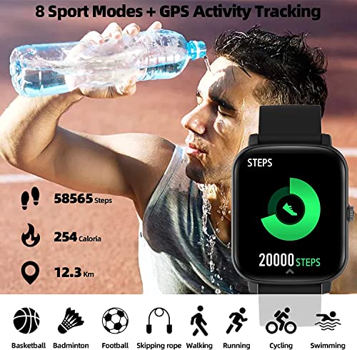 Smart Watch for Android Phones with Call Receive/Dial, 1.7“ IP68 Waterproof Fitness Tracker with Heart Rate SpO2, Sleep Tracker Voice Control Sport Activity Trackers Smartwatch for Women Men