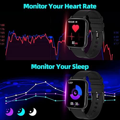 Smart Watch for Android Phones with Call Receive/Dial, 1.7“ IP68 Waterproof Fitness Tracker with Heart Rate SpO2, Sleep Tracker Voice Control Sport Activity Trackers Smartwatch for Women Men