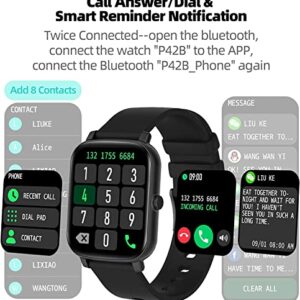 Smart Watch for Android Phones with Call Receive/Dial, 1.7“ IP68 Waterproof Fitness Tracker with Heart Rate SpO2, Sleep Tracker Voice Control Sport Activity Trackers Smartwatch for Women Men