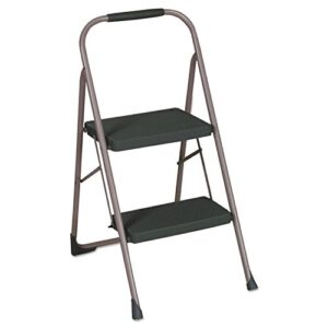 cosco 11308pbl1e 2-step big step folding stool, 200lb, 22-inch spread, black/gray