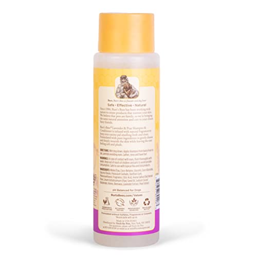 Burt's Bees for Dogs Lavender Pear Shampoo & Conditioner | 2-in-1 Dog Shampoo and Conditioner with 98.2% Natural Origin Ingredients | Lavender Pear Dog Shampoo & Conditioner Soothes and Softens Dogs