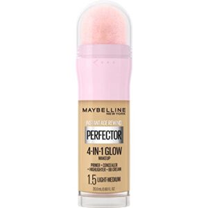 maybelline new york instant age rewind instant perfector 4-in-1 glow makeup, light/medium