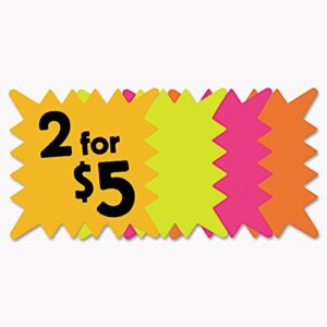 cosco 090244 die cut paper signs, 5 1/4 x 5 1/4, square, assorted colors, pack of 48 each