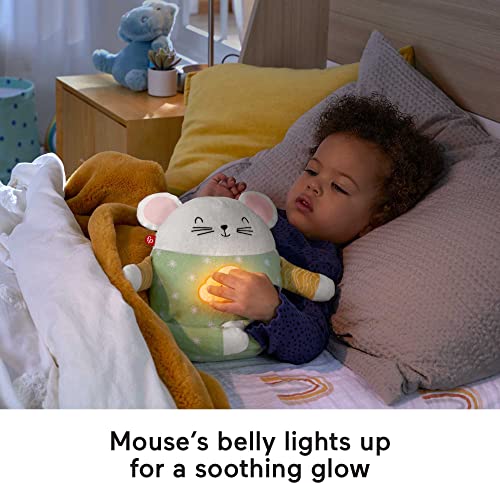 Fisher-Price Toddler Toy Meditation Mouse Plush Sound Machine With Music And Light For Preschool Kids Ages 2 To 5 Years Old