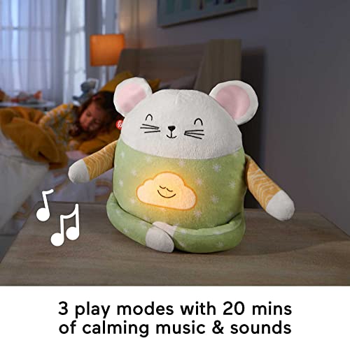 Fisher-Price Toddler Toy Meditation Mouse Plush Sound Machine With Music And Light For Preschool Kids Ages 2 To 5 Years Old