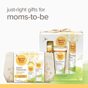 Burt's Bees Baby & Mom Gift Set Joyful Moments with 3 Gentle Skin and Hair Care Products: Baby Shampoo and Wash, Baby Lotion, and Moms Bees Beeswax Natural Lip Balm