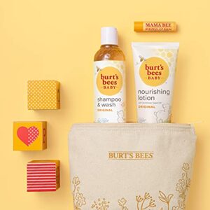 Burt's Bees Baby & Mom Gift Set Joyful Moments with 3 Gentle Skin and Hair Care Products: Baby Shampoo and Wash, Baby Lotion, and Moms Bees Beeswax Natural Lip Balm