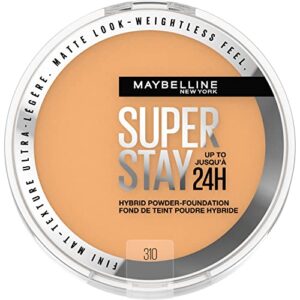 maybelline super stay up to 24hr hybrid powder-foundation, medium-to-full coverage makeup, matte finish, 310, 1 count