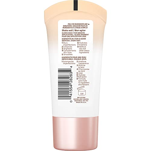 Maybelline Dream Fresh Skin Hydrating BB cream, 8-in-1 Skin Perfecting Beauty Balm with Broad Spectrum SPF 30, Sheer Tint Coverage, Oil-Free, Light/Medium, 1 Fl Oz