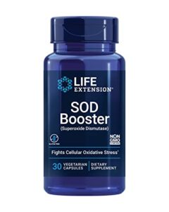 life extension sod booster – superoxide dismutase supplement – antioxidant for liver health and detox – with chokeberry extract & melon concentrate – gluten-free, non-gmo, vegetarian – 30 capsules
