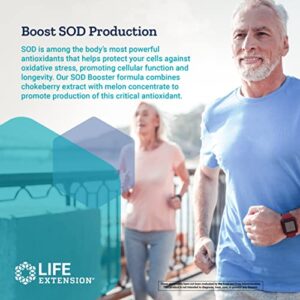 Life Extension SOD Booster - Superoxide Dismutase Supplement - Antioxidant for Liver Health and Detox - with Chokeberry Extract & Melon Concentrate - Gluten-Free, Non-GMO, Vegetarian – 30 Capsules