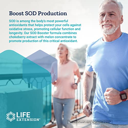 Life Extension SOD Booster - Superoxide Dismutase Supplement - Antioxidant for Liver Health and Detox - with Chokeberry Extract & Melon Concentrate - Gluten-Free, Non-GMO, Vegetarian – 30 Capsules