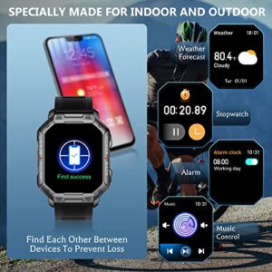 Smart Watch - Military Smart Watches for Men, Bluetooth(Answer/Make Call) 1.83" Tactical Smartwatch for Android Phones iPhone Fitness Tracker,Outdoor Waterproof Watch Heart Rate Blood Pressure Monitor