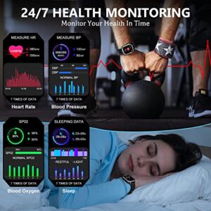 Smart Watch - Military Smart Watches for Men, Bluetooth(Answer/Make Call) 1.83" Tactical Smartwatch for Android Phones iPhone Fitness Tracker,Outdoor Waterproof Watch Heart Rate Blood Pressure Monitor