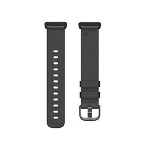 fitbit charge 5 premium horween leather accessory band, official product, black, small