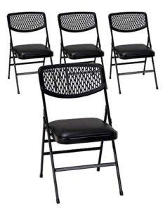cosco products 60861blk4e commercial fabric folding chair, black