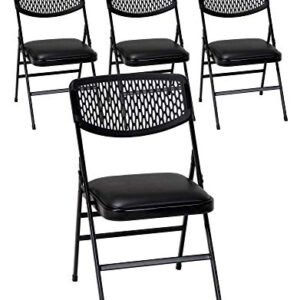 Cosco Products 60861BLK4E Commercial Fabric Folding Chair, Black