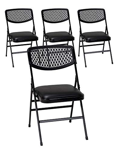 Cosco Products 60861BLK4E Commercial Fabric Folding Chair, Black