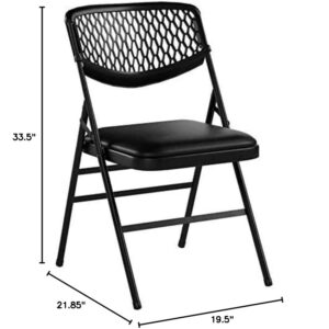 Cosco Products 60861BLK4E Commercial Fabric Folding Chair, Black