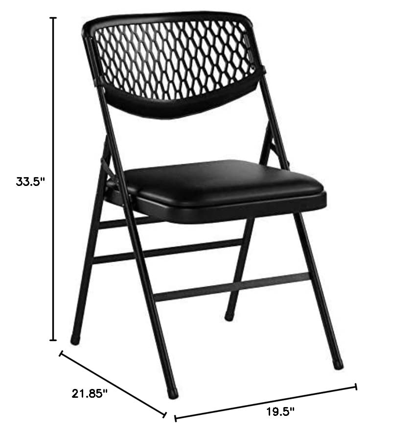 Cosco Products 60861BLK4E Commercial Fabric Folding Chair, Black