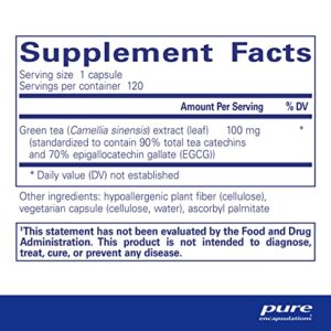 Pure Encapsulations Green Tea Extract (Decaffeinated) | Hypoallergenic Antioxidant Support for All Cells in The Body* | 120 Capsules