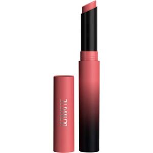 maybelline color sensational ultimatte matte lipstick, non-drying, intense color pigment, more blush, rose pink, 1 count