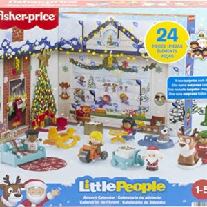 Fisher-Price Little People Advent Calendar, Christmas playset, 24 Toys for Pretend Play, Gift for Toddlers and Preschool Kids Ages 1 to 5 Years