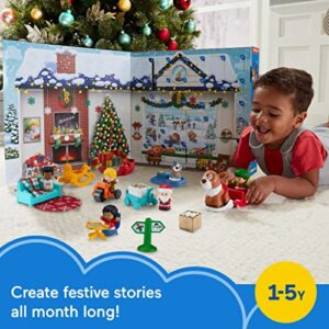 Fisher-Price Little People Advent Calendar, Christmas playset, 24 Toys for Pretend Play, Gift for Toddlers and Preschool Kids Ages 1 to 5 Years