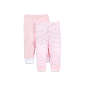 burt’s bees baby unisex baby pants, of 2 lightweight knit infant bottoms, 100% organic cotton and toddler layette set, blossom solid/stripes, 12 months us